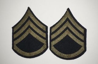Staff Sergeant Rank Chevrons Wool Patches Wwii Us Army P1341