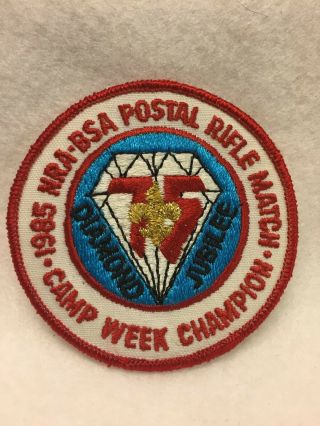 (js) Boy Scouts - Diamond Jubilee / Nra - Bsa Postal Rifle Match - Camp Champion