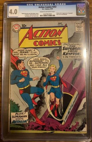 Action Comics 252 Cgc 4.  0 First Supergirl Justice League 2? Hard To Find
