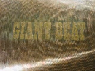 Paiste Vintage Giant Beat 20” 1960’s White Label Pre - serial Cymbal John Bonham 2