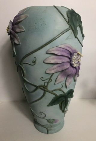 Ibis & Orchid Design,  Hand Painted Passiflora And Hummingbird Table Vase