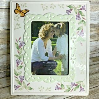 Lenox Butterfly Meadow Porcelain Picture Frame Butterflies Flowers Fits 5x7 " Pic