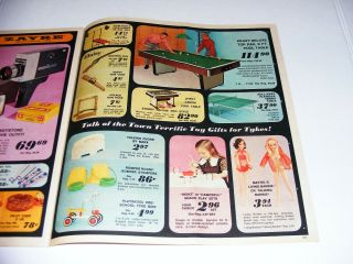 Vtg 1970 ZAYRE Department Store Christmas Sales Paper Hot Wheels Sizzlers/Barbie 2