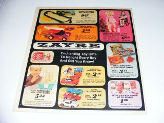 Vtg 1970 ZAYRE Department Store Christmas Sales Paper Hot Wheels Sizzlers/Barbie 3