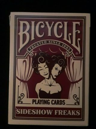 Bicycle Side Show Freaks Playing Cards Open But Not Great Deck