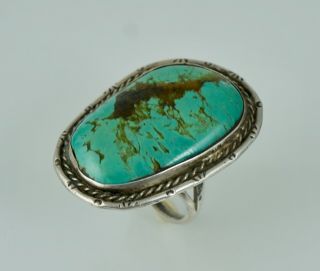 Large Navajo Sterling Turquoise Old Pawn Vintage Silver Ring Native American
