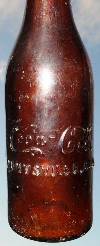 Coca Cola Amber Brown Root 1 Straight Sided Bottle Huntsville Alabama