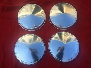Vintage Set Of 4 Dog Dish Aluminum Hubcaps 10 1/2”