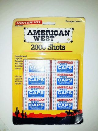 1991 Tootsietoy American Wests Caps Vintage Toy 2000/8 Boxes Gun Ammo