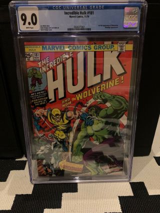 The Incredible Hulk 181 Cgc 9.  0 White Pages First Wolverine