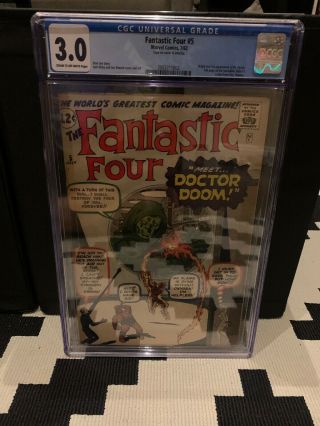 Fantastic Four 5 Cgc 3.  0 First Dr Doom