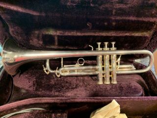 Selmer Paris Vintage 60s Silver K - Modified Trumpet With Case Great Shape