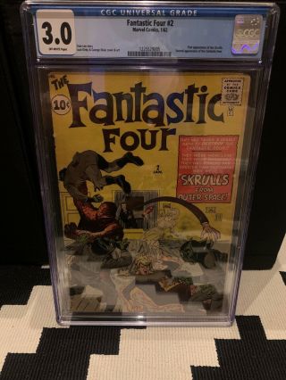 Fantastic Four 2 Cgc 3.  0 Off - White First Skrulls