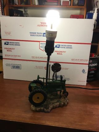 John Deere Tractor Table Lamp without Shade With Windmill Most Missing It 2