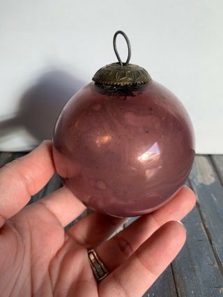 Vintage Midwest Kugel Purple Round Christmas Ornament
