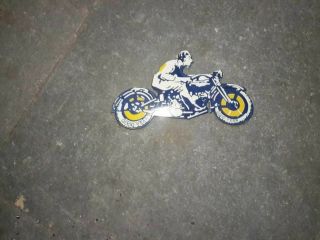 Porcelain Goodyear Motorcycle Enamel Sign Size 8 " X 4 " Inches