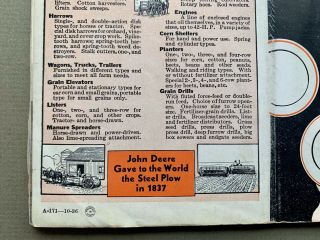 John Deere Extra Helpings Tractor 1937 Sales Testimonial Brochure A - 171 - 10 - 36 2