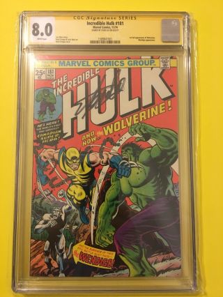 Incredible Hulk 181 Cgc Ss 8.  0,  Stan Lee Signed
