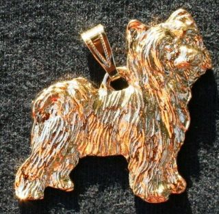 Chinese Crested Powder Puff Dog 24k Gold Plated Pewter Pendant Jewelry Usa Made