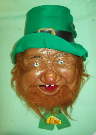 Vintage Peter Figuren Laffun Head Bibi Products Leprechaun Irish Man Fix Me ?