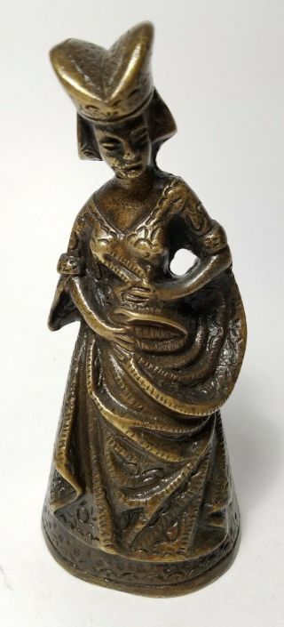 Brass Bronze Metal Lady Bell
