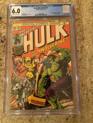 The Incredible Hulk 181 (nov 1974,  Marvel) Cgc 6.  0 First Wolverine