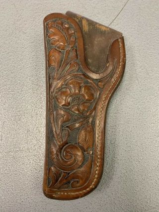 Vintage S.  D.  Myres El Paso Texas Tooled Leather Holster Lefty For 1911 Full Size