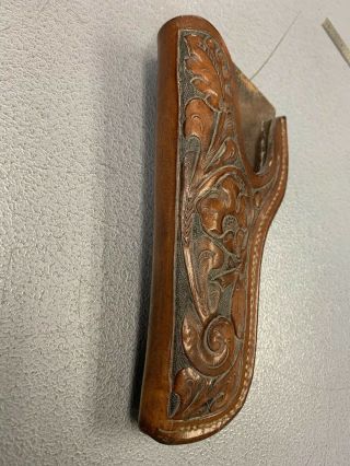 Vintage S.  D.  Myres El Paso Texas Tooled Leather Holster Lefty for 1911 Full Size 2