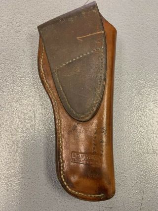 Vintage S.  D.  Myres El Paso Texas Tooled Leather Holster Lefty for 1911 Full Size 3
