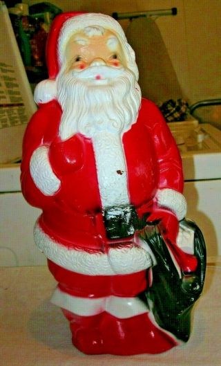 Vintage Christmas Santa Claus Blow Mold Light Up Empire Plastic 1968 Usa