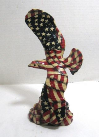 American / Usa Flag Eagle Statue Spread Wings Red White Blue Approx 10 - 3/4 " H