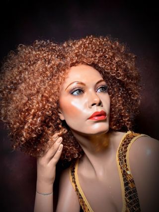GRENEKER Mannequin Woman Female Black Sitting Ethnic Full Realistic Vintage 2