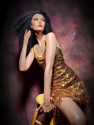 GRENEKER Mannequin Woman Female Black Sitting Ethnic Full Realistic Vintage 3