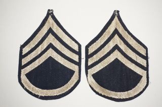 Staff Sergeant Rank Chevrons Woven Patches Wwii Us Army C1363