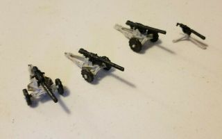 Marx Miniature Playset Wwii 3 Cannons And 1 Machine Gun