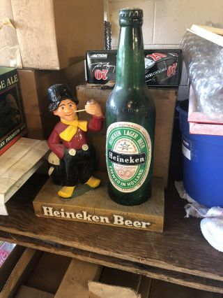 Vintage Heineken Beer Sign Figure Statue Bar Display