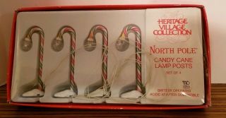 Dept 56 North Pole Series Lighted Candy Cane Light Posts 52621 W/box