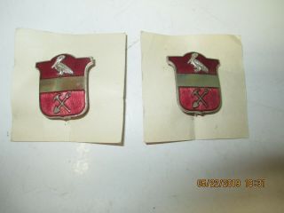 2 Us Army Wwii Early Unit Crests Of The 376th Eng.  Construction Battalion