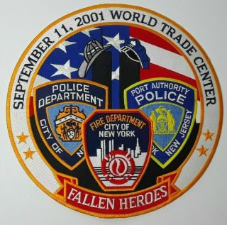 Nypd Fdny September 11th 2001 Fallen Heroes Statue Of Liberty & Wtc 12 " Patch