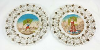 Antique Milk Glass Plates 