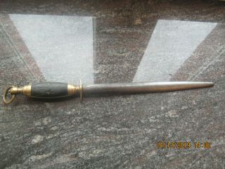 Vintage F Dick Sharpening Steel - Reverse Arrow - Brass Parts - Wooden Grips