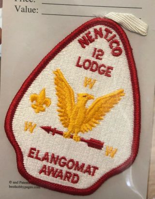 Nentico Lodge 12 Elangomat Award Baltimore Area Council Maryland