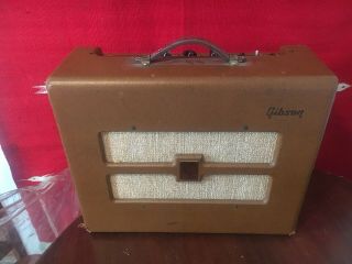 Vintage 1950s Gibson Ga - 20 Guitar Tube Amplifier With Custom Cover 