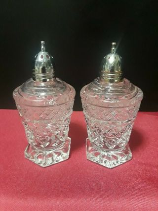 Vintage Imperial Clear Glass Cape Cod Salt & Pepper Shakers