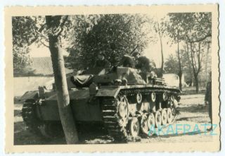 German WW2 Photo,  StuG III Assault Gun in France 1940,  Field Grey Beret 2