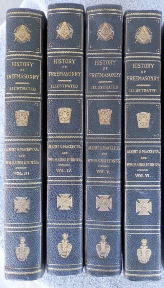 Mackey’s History Of Freemasonry,  Illustrated,  4 - Volume Partial Set,  1906,  Masons