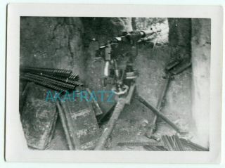 German Ww2 Photo,  Captured French Machine Gun In Bunker 1940