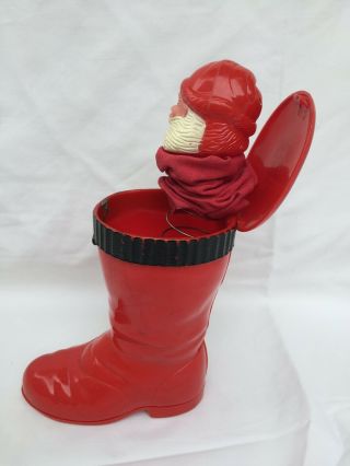 Hard Plastic Knickerbocker Santa in Boot Pop Up Toy 3