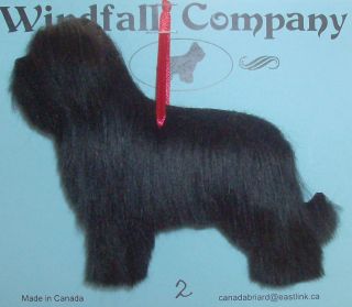 French Black Briard Berger De Brie Dog Plush Christmas Ornament 2 By Wc