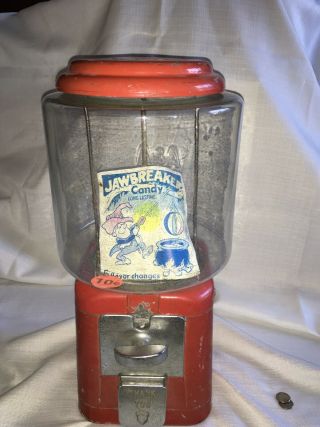 Vintage Acorn A&a Oak Mfg.  Round Red 10 Cent Gumball Machine Jawbreaker Label